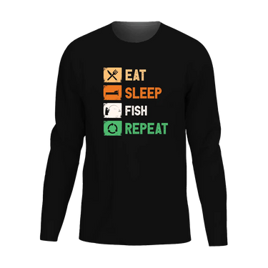 Eat Sleep Fishing Repeat Men Long Sleeve Shirt
